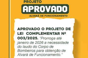Câmara aprova projeto de Lei sobre Alvarás de Funcionamento